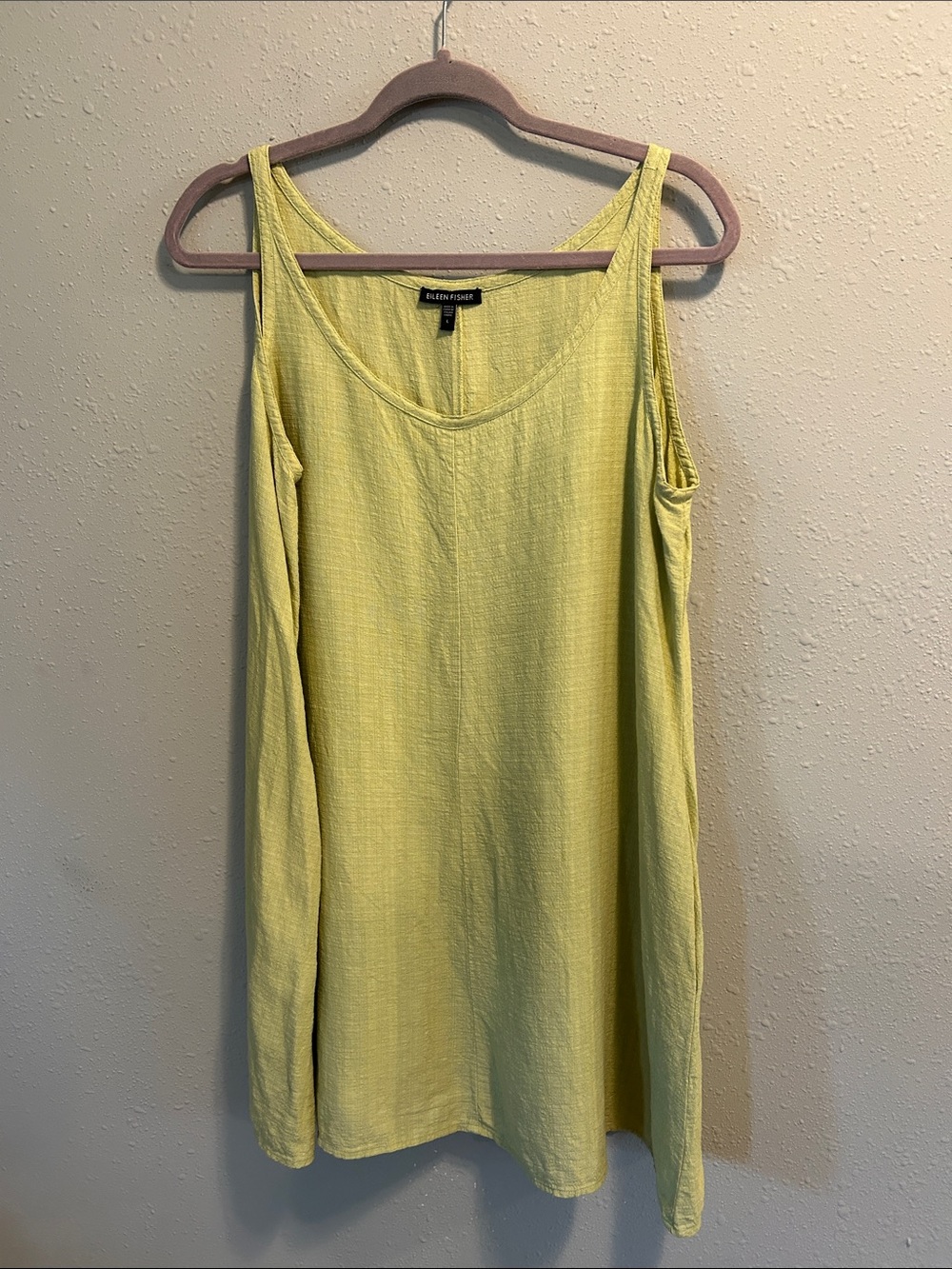 Eileen Fisher Lime Linen Blend Mini Dress Sleeveless